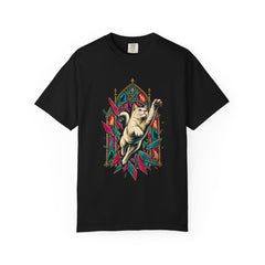 Window Jump Tee large front print on a Black Comfort Colors 1717 tee
