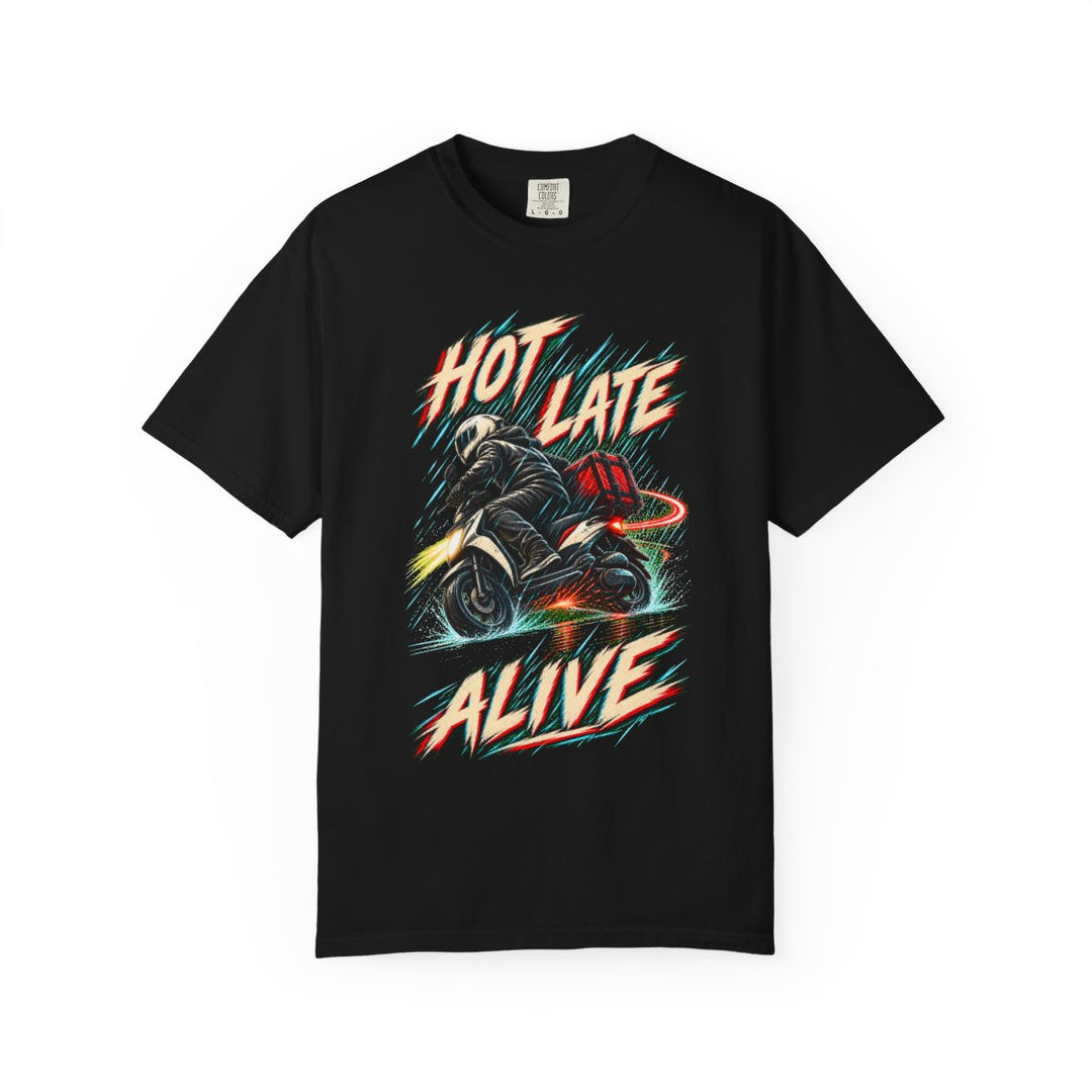 Hot Late Alive Night Courier Front Print Tee