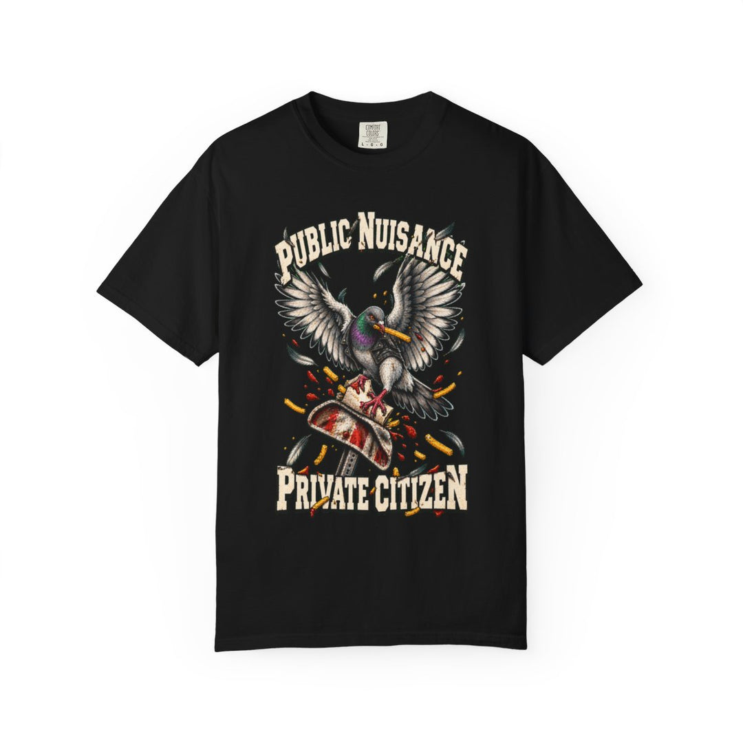 Public Nuisance Private Citizen Pigeon Front Print Tee