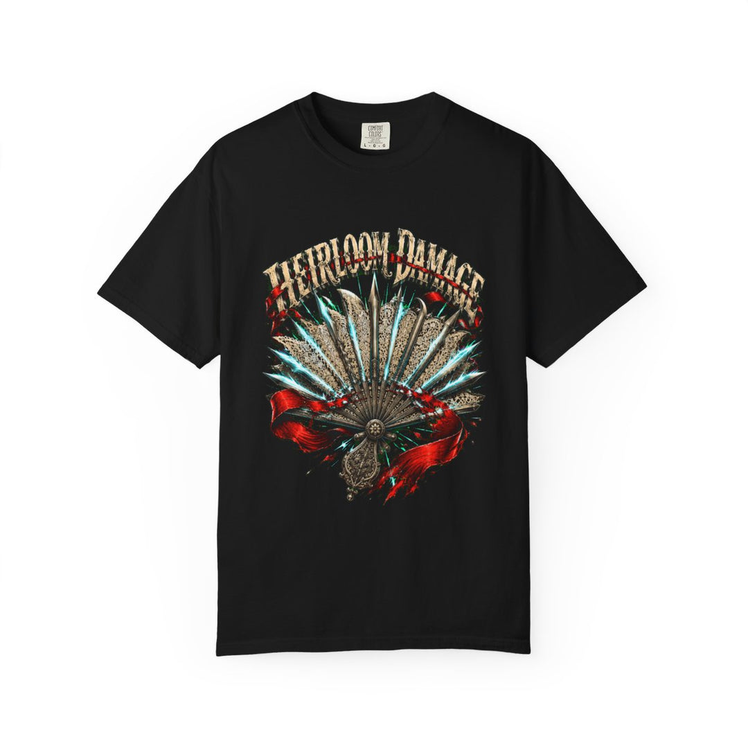 Heirloom Damage Bladed Lace Fan Front Print Tee