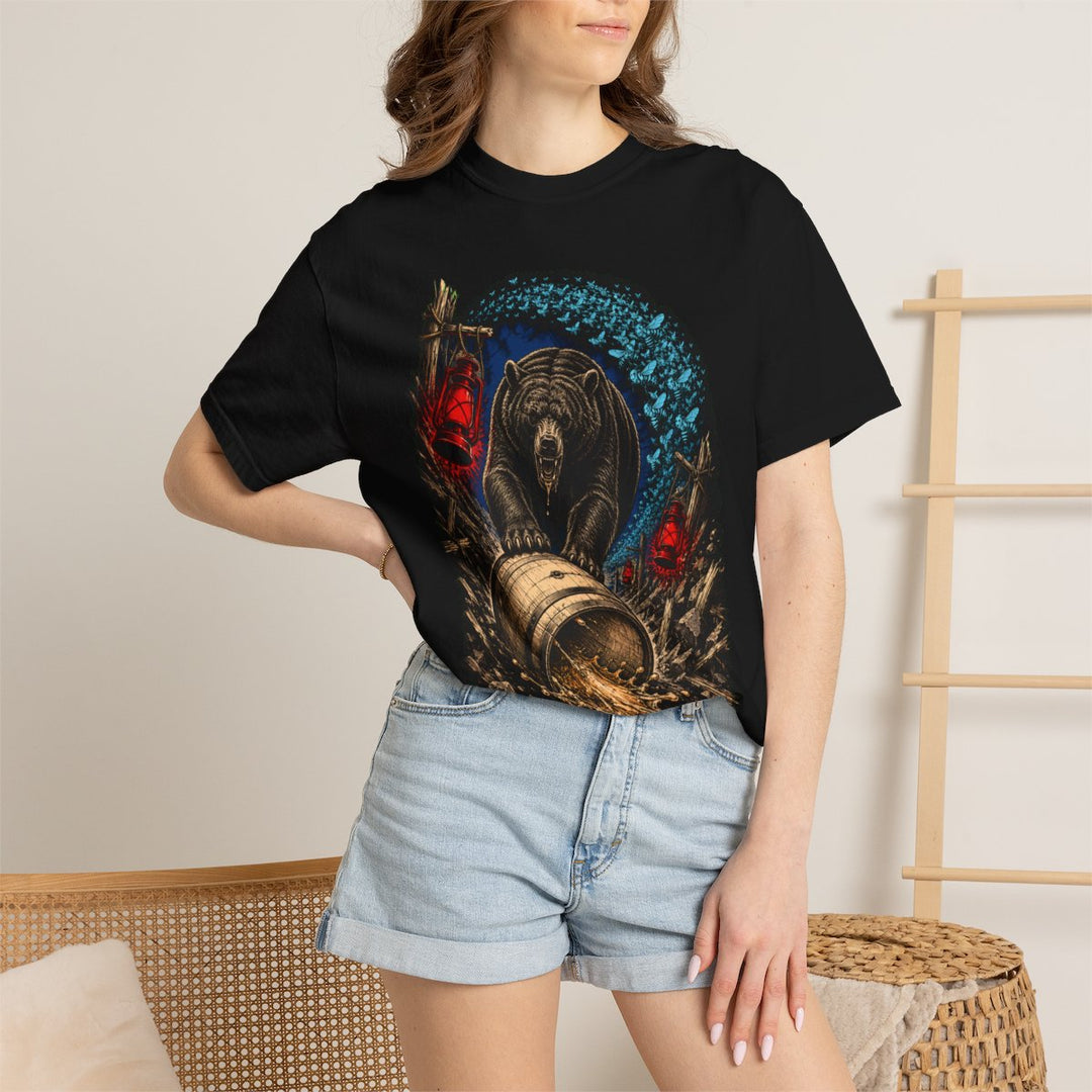 Honey Run Black Bear Smuggler Front Print Tee