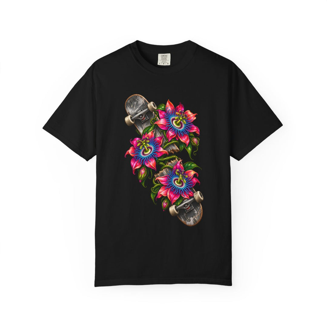 Flowerbound Broken Skateboard Front Print Tee