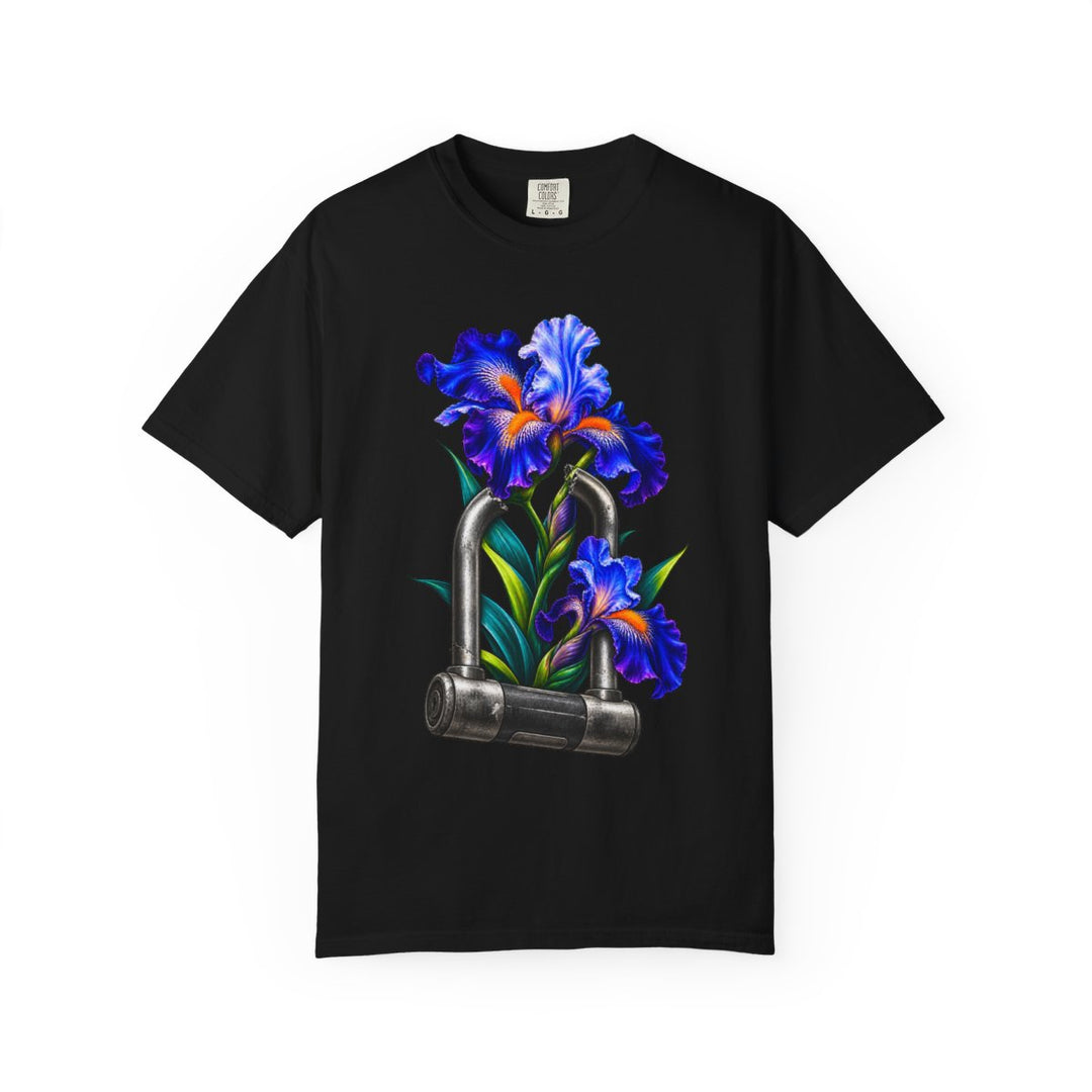 Iris Breaking the Bike Lock Front Print Tee