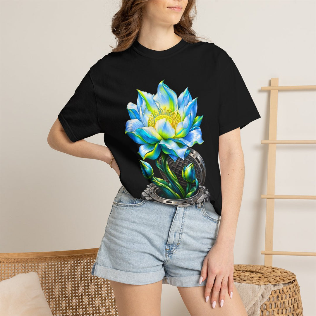 Lotus Lifting the Manhole Front Print Tee