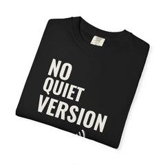 No Quiet Version Audio Jack Front Print Tee folded front print detail