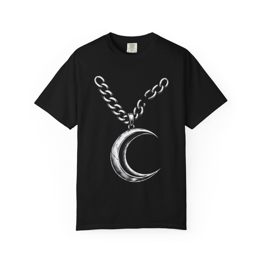 Unfastened Moon Chain Front Print Tee
