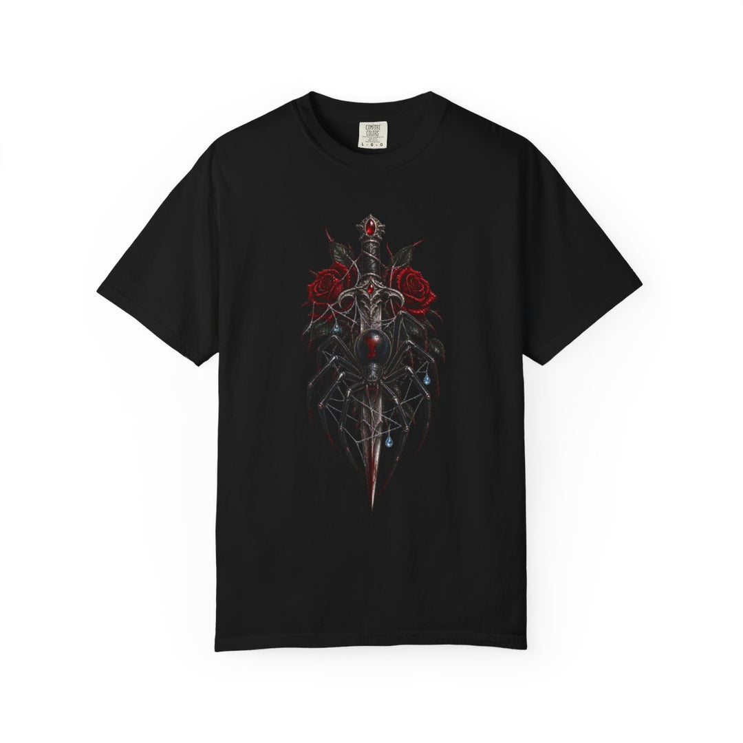 Widows Reckoning Gothic Spider Front Print Tee