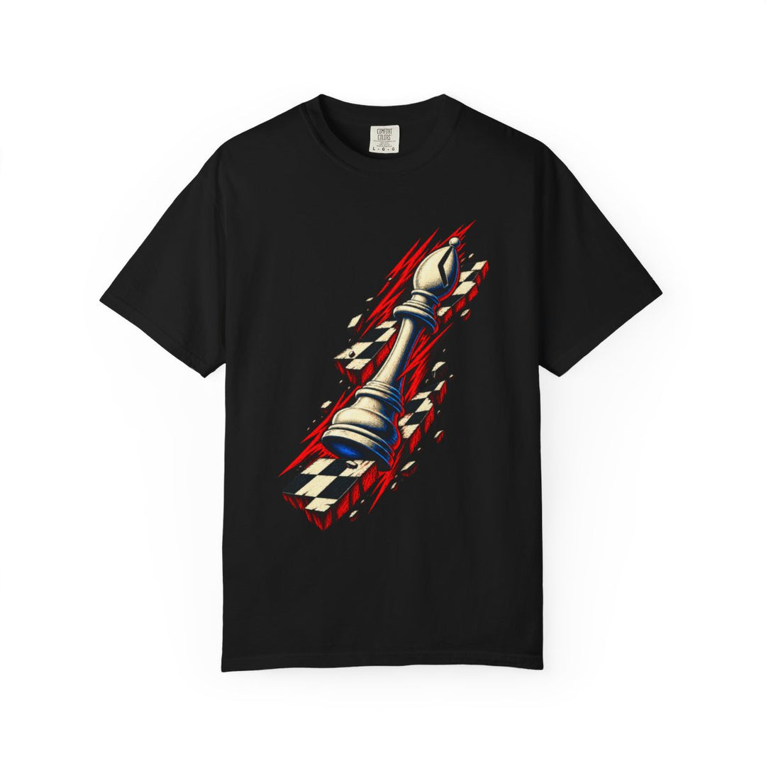 Diagonal Intent Bishop Chess Front Print Tee