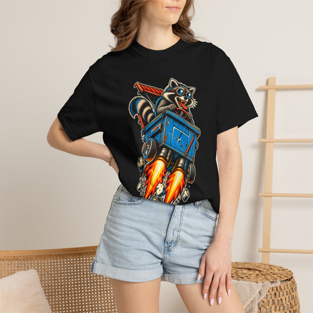Dumpster Rocket Raccoon Front Print Tee