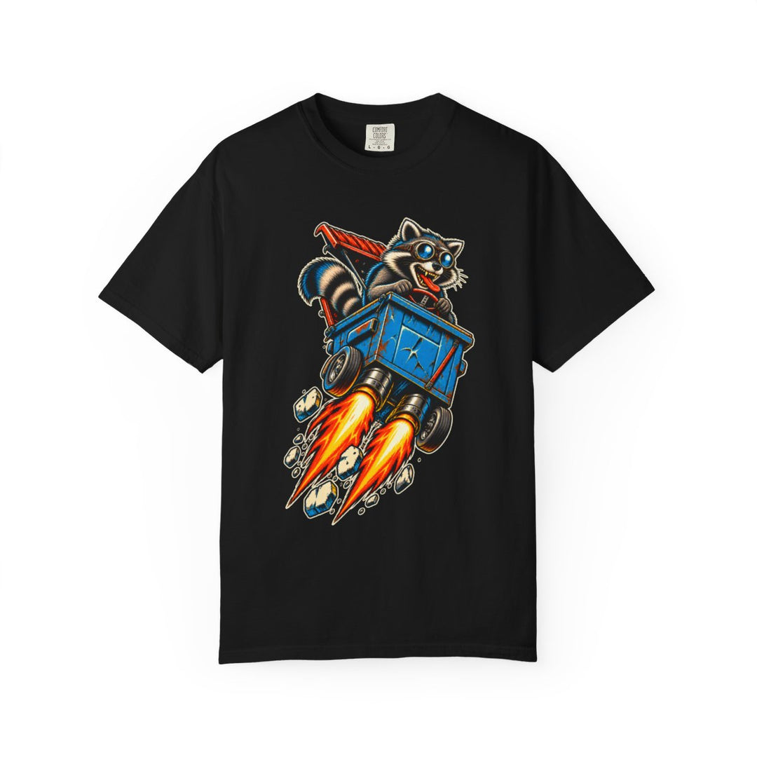 Dumpster Rocket Raccoon Front Print Tee