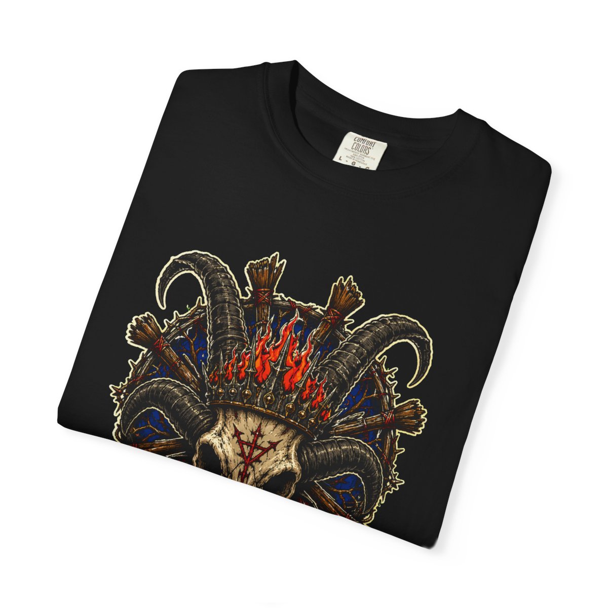 Black Goat Coronation Front Print Tee folded front print detail