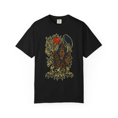 Bone Orchard Front Print Tee large front print on a Black Comfort Colors 1717 tee