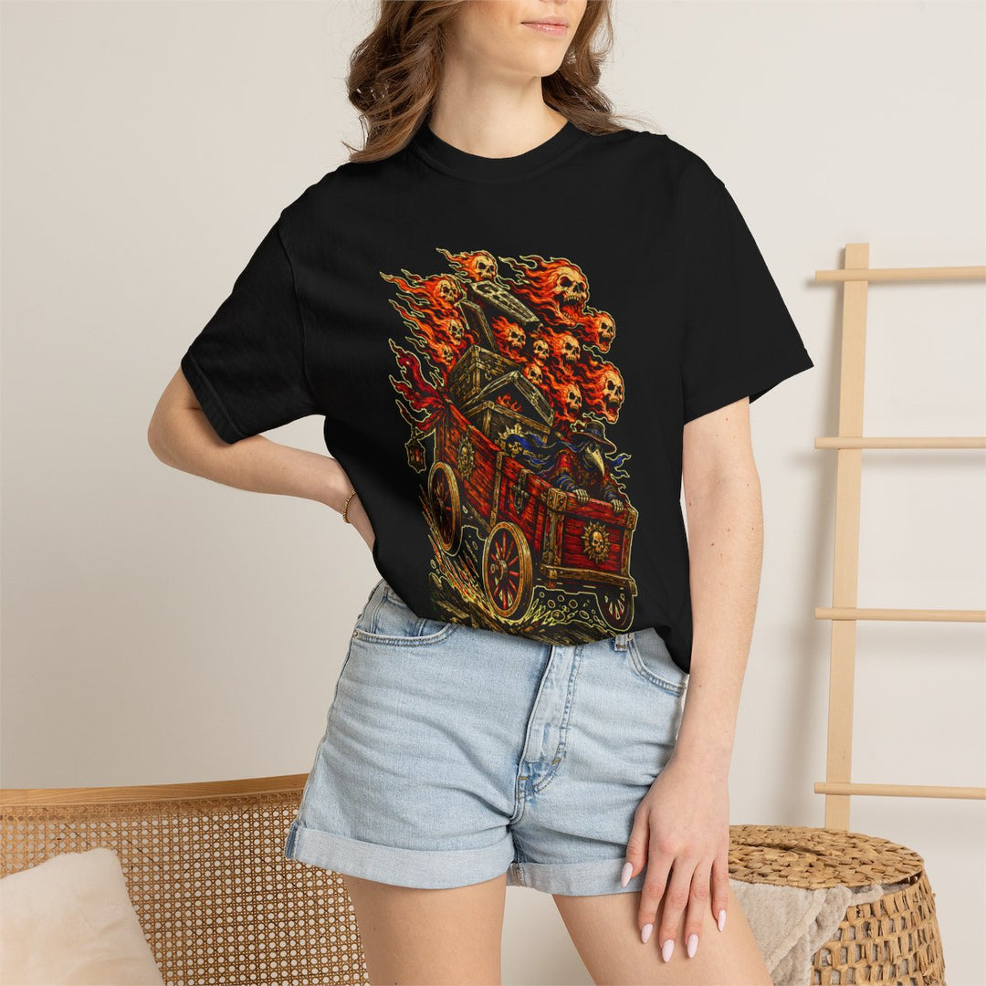 Red Cart of Souls Front Print Tee