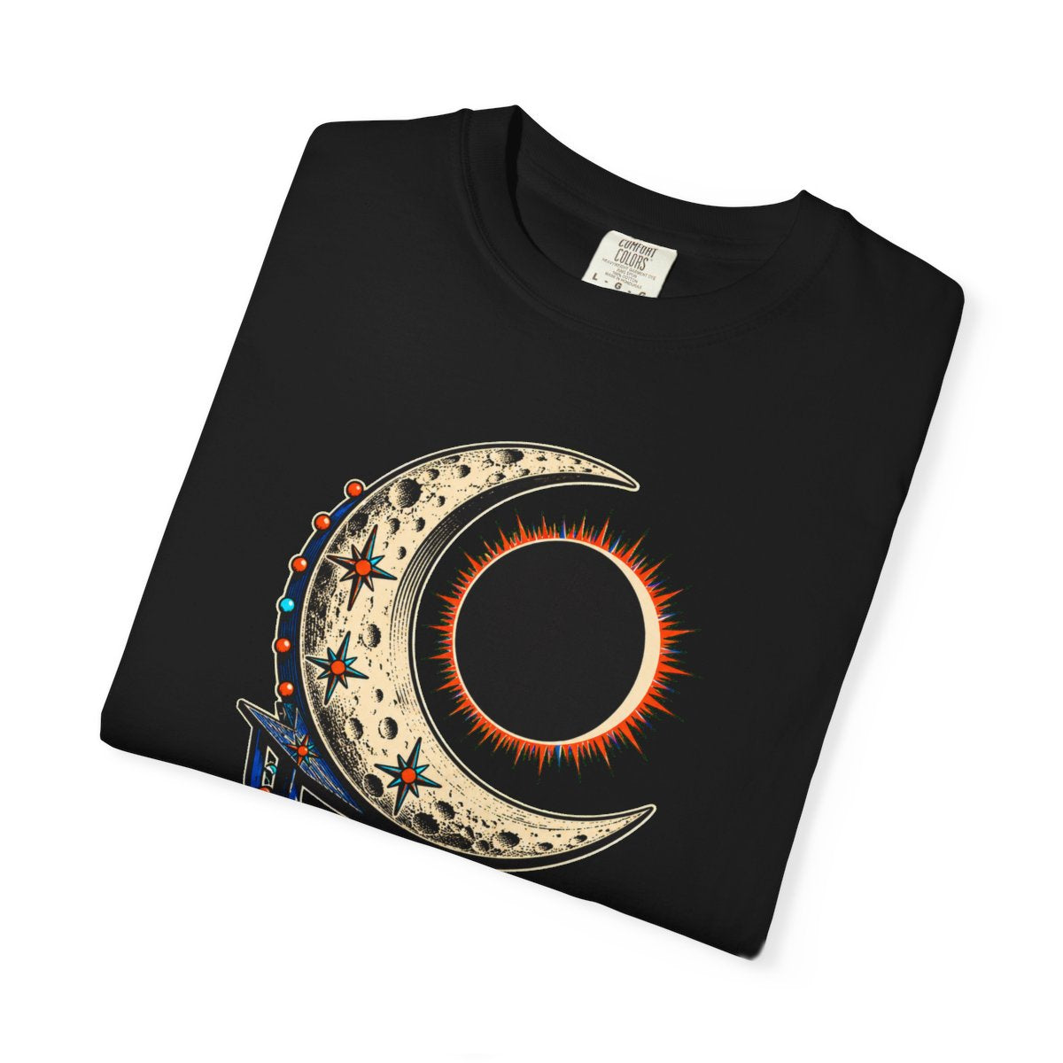 Eclipse Motel Front Print Tee folded front print detail