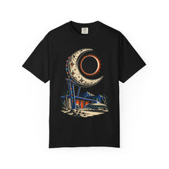 Eclipse Motel Front Print Tee large front print on a Black Comfort Colors 1717 tee