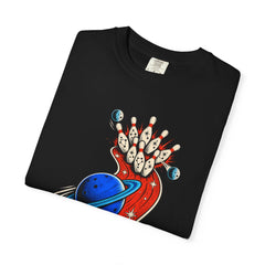 Saturn Bowling Club Front Print Tee folded front print detail