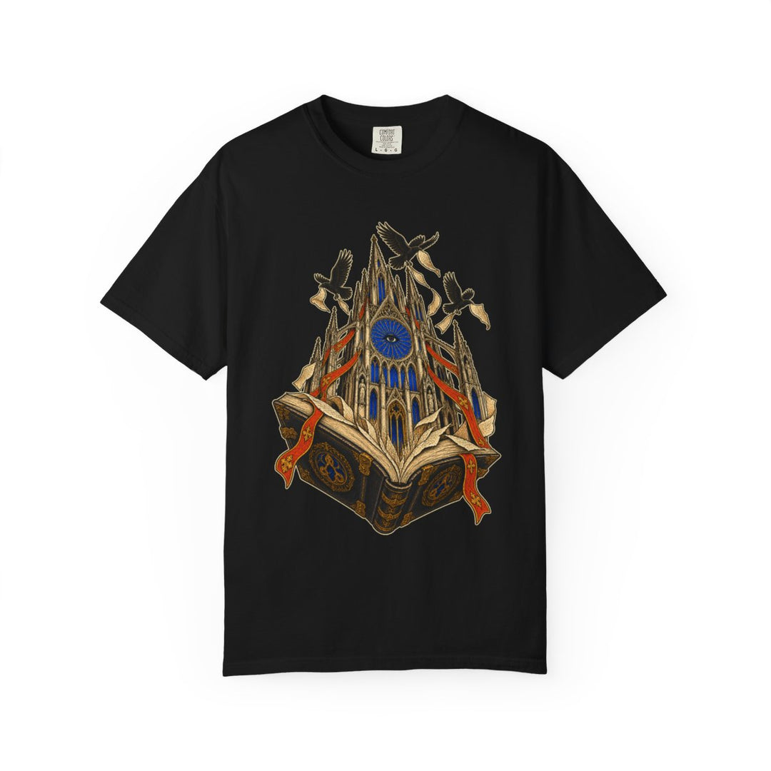 The Book Dreamed a Cathedral Front Print Tee