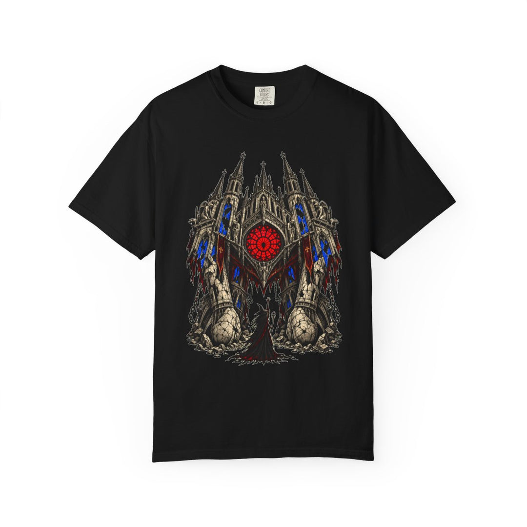 The Cathedral Kneels Front Print Tee