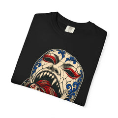 The Mask Eats the Actor Front Print Tee folded front print detail