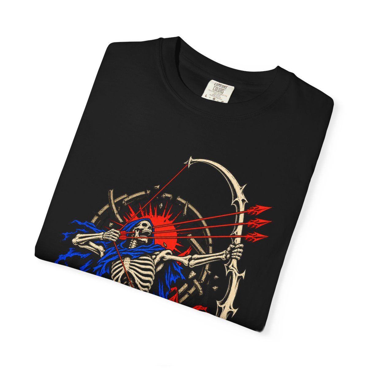 Death's Release Front Print Tee folded front print detail