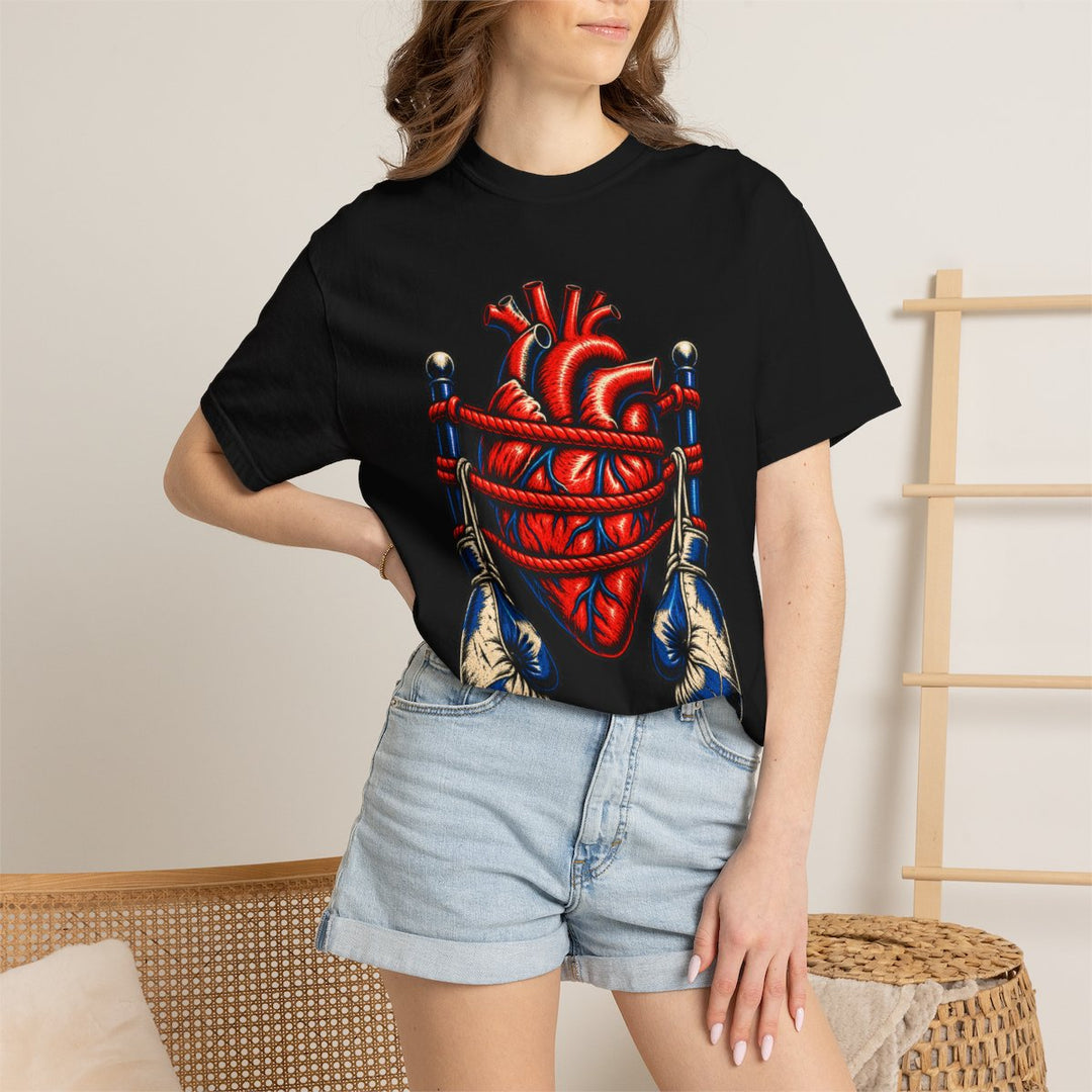 Heart on the Ropes Front Print Tee