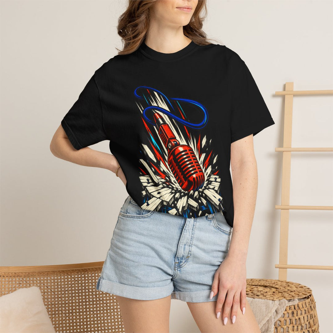 Mic Drop Front Print Tee