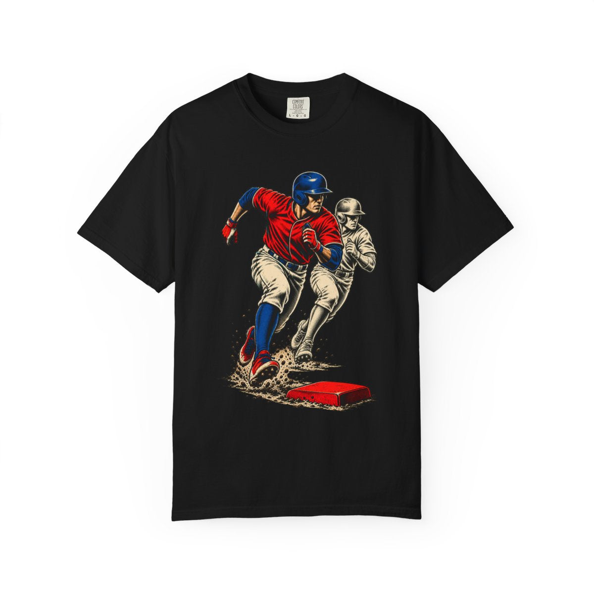 Basepath Phantom Front Print Tee large front print on a Black Comfort Colors 1717 tee