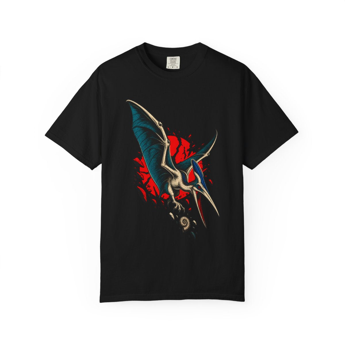 Eclipse Hunter Front Print Tee large front print on a Black Comfort Colors 1717 tee