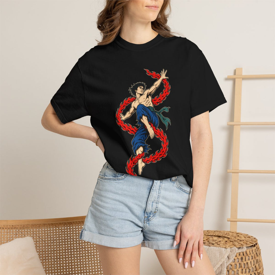 Flame Rope Escape Front Print Tee