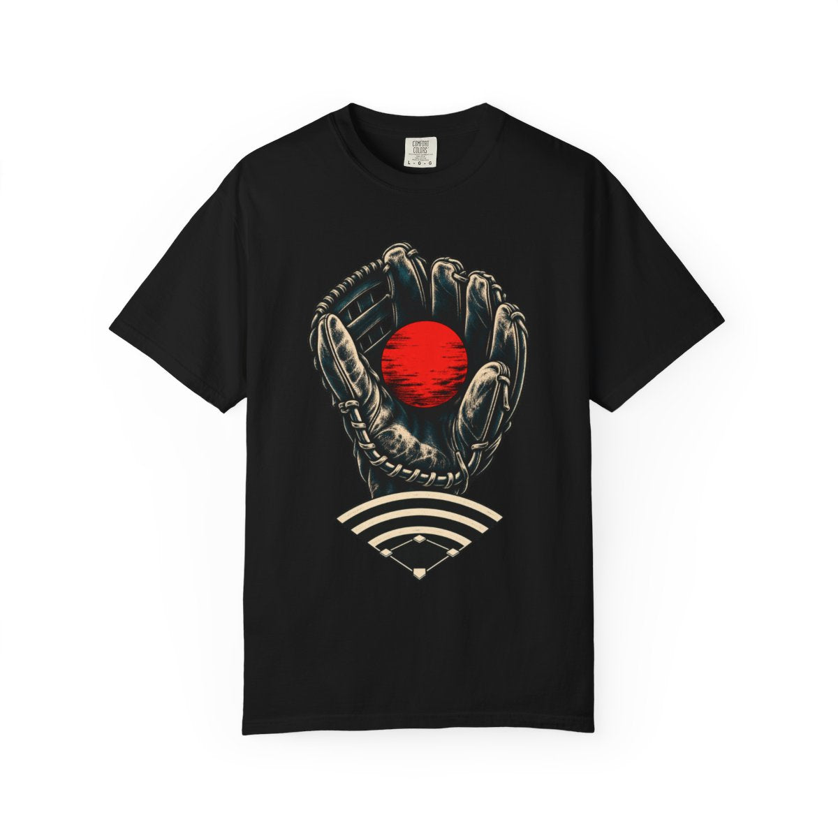 Last Out Holds Front Print Tee large front print on a Black Comfort Colors 1717 tee