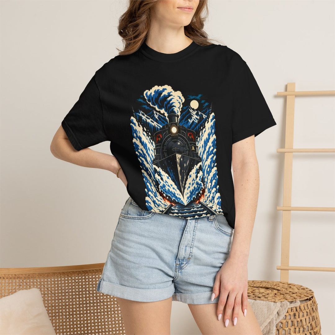 Snowplow at Black Pass Front Print Tee