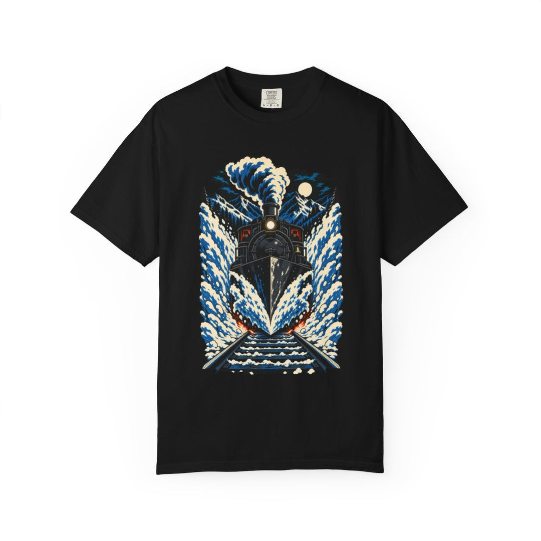 Snowplow at Black Pass Front Print Tee