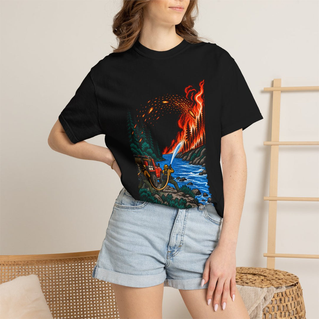 The Fire Jumps Front Print Tee