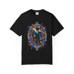 Kickflip Through Judgment Front Print Tee large front print on a Black Comfort Colors 1717 tee