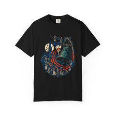 Ring the Last Bell Front Print Tee large front print on a Black Comfort Colors 1717 tee