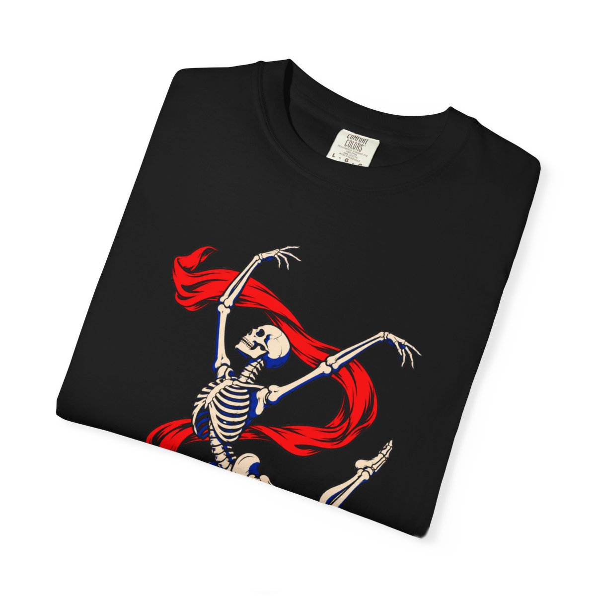 Bones Dance in Silk Front Print Tee folded front print detail
