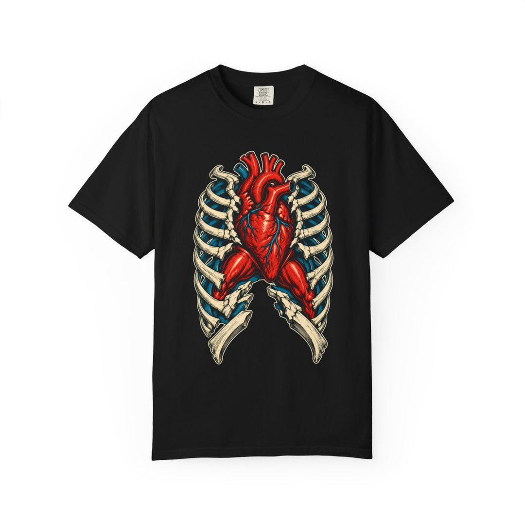 Heart Kicks Open the Ribcage Front Print Tee