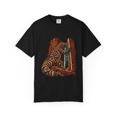 Gila Monster Opens the Hidden Gate Front Print Tee large front print on a Black Comfort Colors 1717 tee