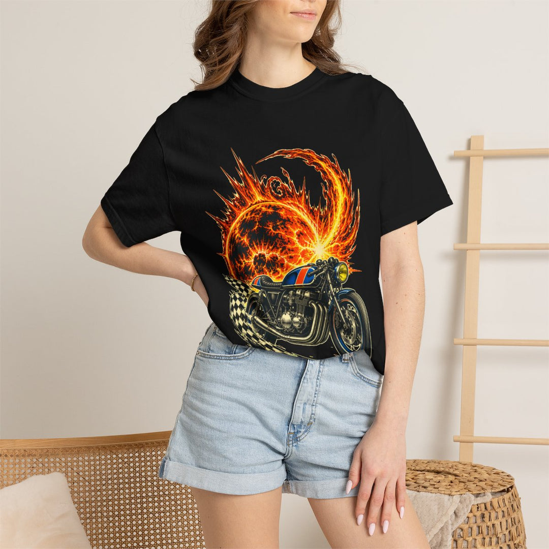 Solar Flare Cafe Racer Front Print Tee
