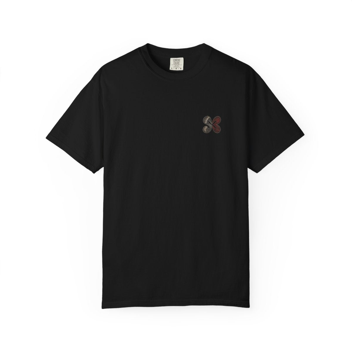Flatwoods Fastball Phantom Back Print Tee front view with the League of the Unseen Serial Bloom chest crest