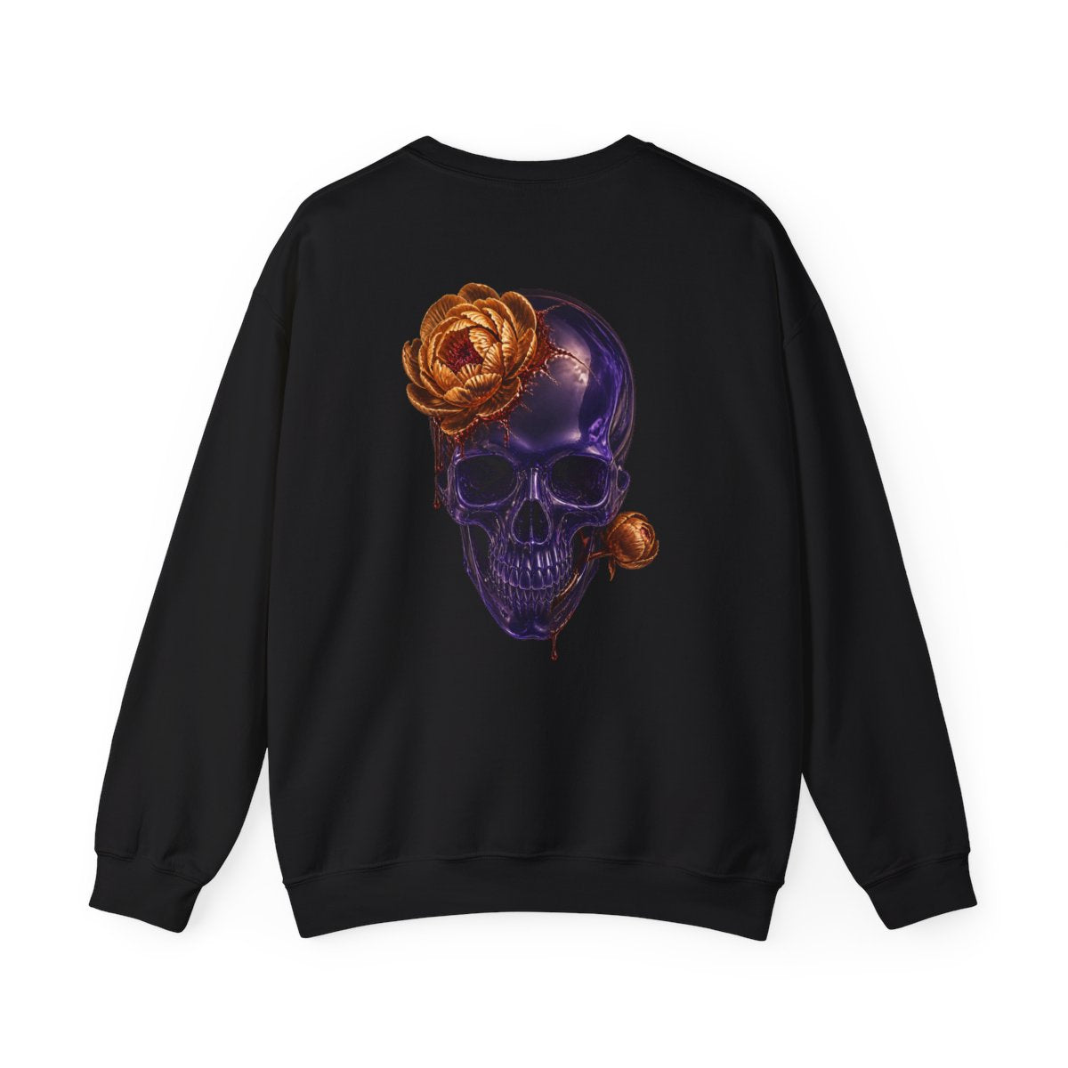 Peony Blood Crown Crewneck Back Print Sweatshirt — back view showing the main artwork.